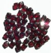 50 8mm Diagonal Hole Garnet Cube Beads